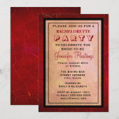 Red Abstracte Bachelorette Party Kaart (Voorkant / Achterkant)