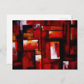 Red Abstracte Squares Art Art Briefkaart (Voorkant / Achterkant)