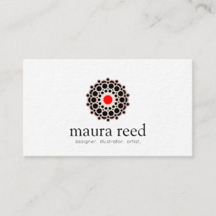 Red Accent Roos Gold Mandala Chic Designer Visitekaartje