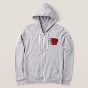 RED ACCORDION ILLUSTRATION HOODIE