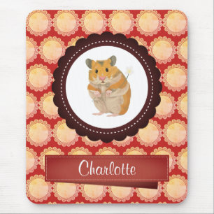 Red Add Jouw naam Hamster Muismat