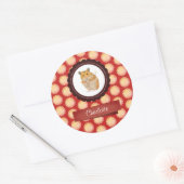 Red Add Jouw naam Hamster Ronde Sticker (Envelop)