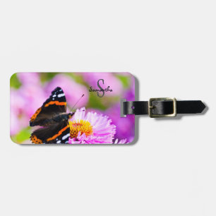 Red Admiral Butterfly Bagagelabel