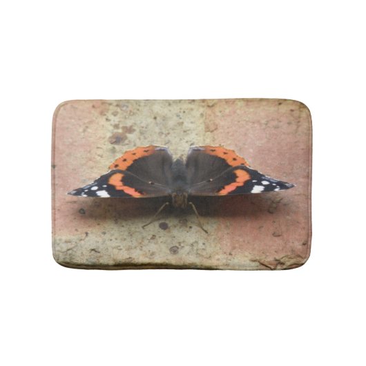 Red Admiral Butterfly Bath Mat (Voorkant)