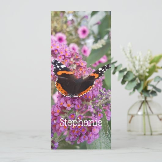 Red Admiral Butterfly Design Bladwijzer (Staand voorkant)
