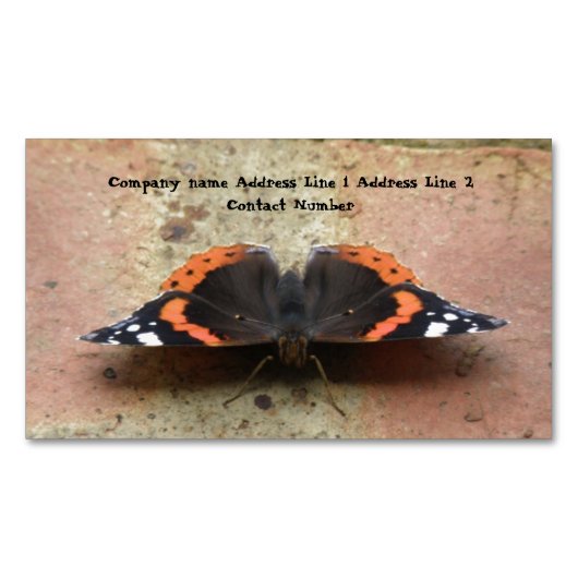 Red Admiral butterfly - gepersonaliseerd Magnetisch Visitekaartje (Voorkant)