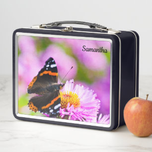Red Admiral Butterfly Metalen Lunchbox