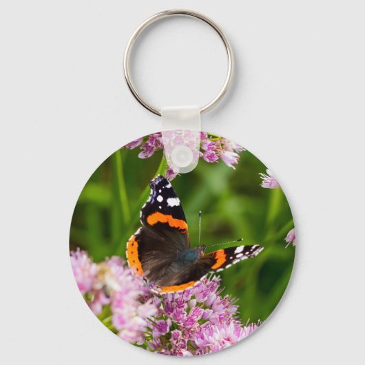 Red Admiral Butterfly Sleutelhanger (Voorkant)