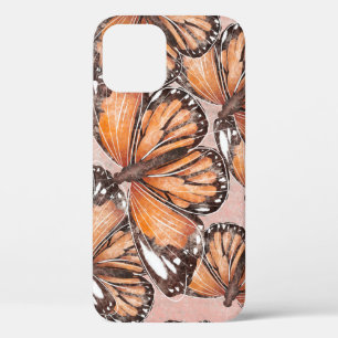 Red Admiral vlinders roze achtergrond iPhone 12 Hoesje