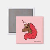 Red Afro Unicorn Magneet (Voorkant / Achterkant)