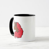 Red Afro Unicorn Mok (Voorkant links)