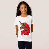 Red Afro Unicorn T-shirt (Voorkant volledig)