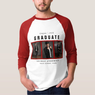 Red Afstuderen Photo Collage Custom T-Shirt