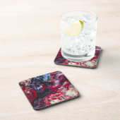 Red Agate Crystal Geode Abstract Bier Onderzetter (Rechterzijde)