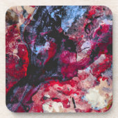 Red Agate Crystal Geode Abstract Bier Onderzetter (Voorkant)