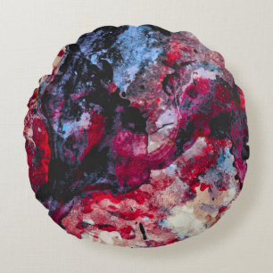 Red Agate Crystal Geode Abstract Rond Kussen