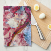 Red Agate Crystal Geode Abstract Theedoek (Quarter Fold)