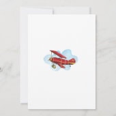 Red Airplane Adventure Boy Baby shower Kaart (Achterkant)