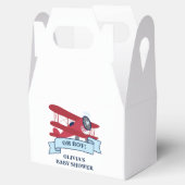 Red Airplane Baby shower Bedankdoosjes (Geopend)