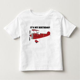 Red Airplane Het is mijn geboortedag persoonlijk Kinder Shirts