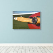 Red Airplane Wooden Propeller Canvas Afdruk (Insitu (Houten vloer))