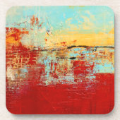 Red Alaskan Abstract Bier Onderzetter (Voorkant)