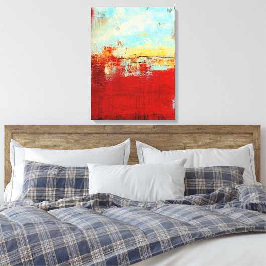 Red Alaskan Abstract Canvas Afdruk (Insitu (Slaapkamer))