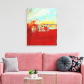 Red Alaskan Abstract Canvas Afdruk (Insitu (Woonkamer))