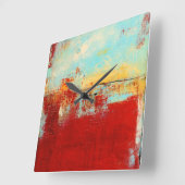 Red Alaskan Abstract Vierkante Klok (Hoek)