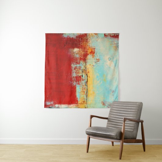 Red Alaskan Abstract Wandkleed (In Situ (horizontaal))