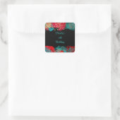 Red Alcohol Ink Birthday Party Vierkante Sticker (Tas)