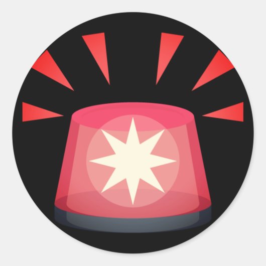 Red Alert Light Emoji Ronde Sticker (Voorkant)