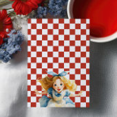 Red Alice in ONEDERLAND 1st Birthday Tea Party Kaart