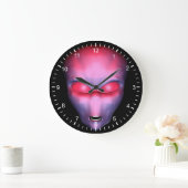 Red Alien Face Grote Klok (Huis)