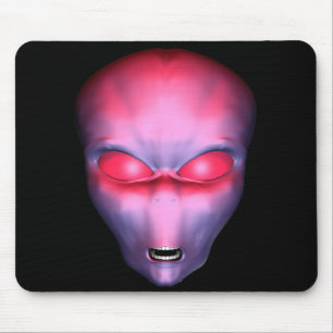 Red Alien Face Muismat