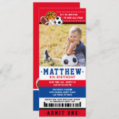 Red All Star Sport Ticket Birthday Kaart (Voorkant / Achterkant)