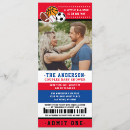 Red All Star Sport Ticket Couples Showfoto Kaart