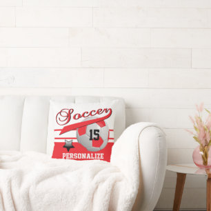 Red All Star Voetbal     DIY-naam & -nummer Kussen