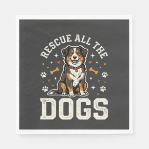Red alle honden redden vintage hond servet