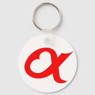 Red alpheart sleutelhanger