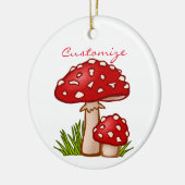 Red Amanita Mushrooms Thunder_Cove Keramisch Ornament (Links)