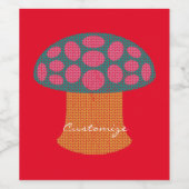 Red Amanita Mushrooms Thunder_Cove Wijn Etiket (Enkel label)