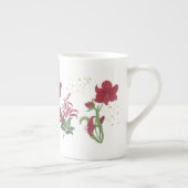 Red Amaryllis Festive Os Chine Tea Mug (Droite)
