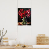 Red Amaryllis Fleurs Art Imprimer Poster (Cuisine)