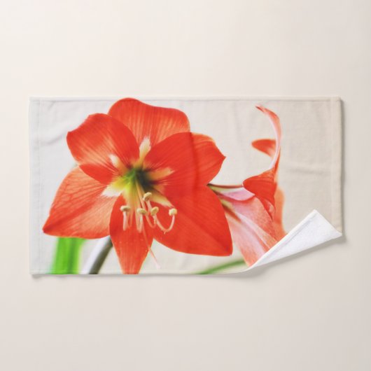 Red Amaryllis Flower Handdoek (Handdoek)