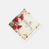 Red Amaryllis Rustic Christmas Servet (Hoek)
