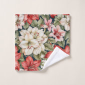 Red Amaryllis & White Azalea Christmas (Gant de toilette)