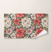 Red Amaryllis & White Azalea Christmas (Serviette à main)