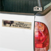 Red Amerika's Wild Mustangs Bumpersticker (Op Truck)