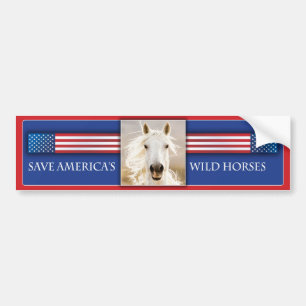 Red Amerika's Wilde Paarden Bumpersticker 2
